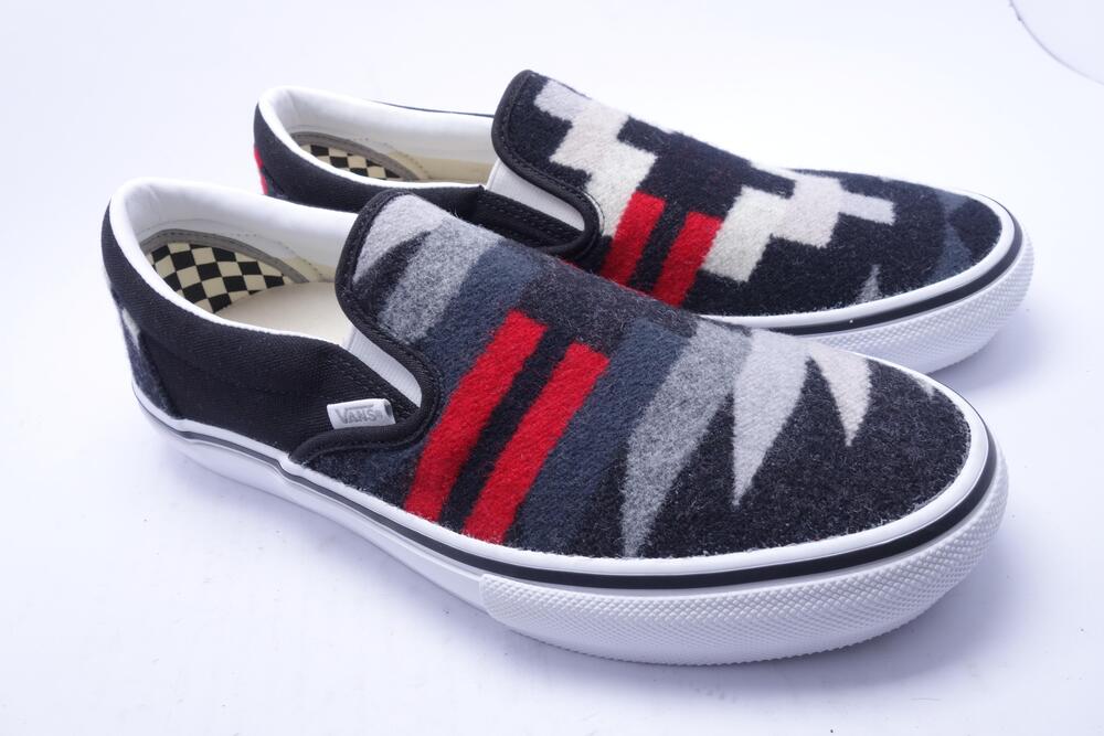 Vans Van Doren Classic Slip-On Shoes Mens Size 9.5 Wool Geometric Multicolor
